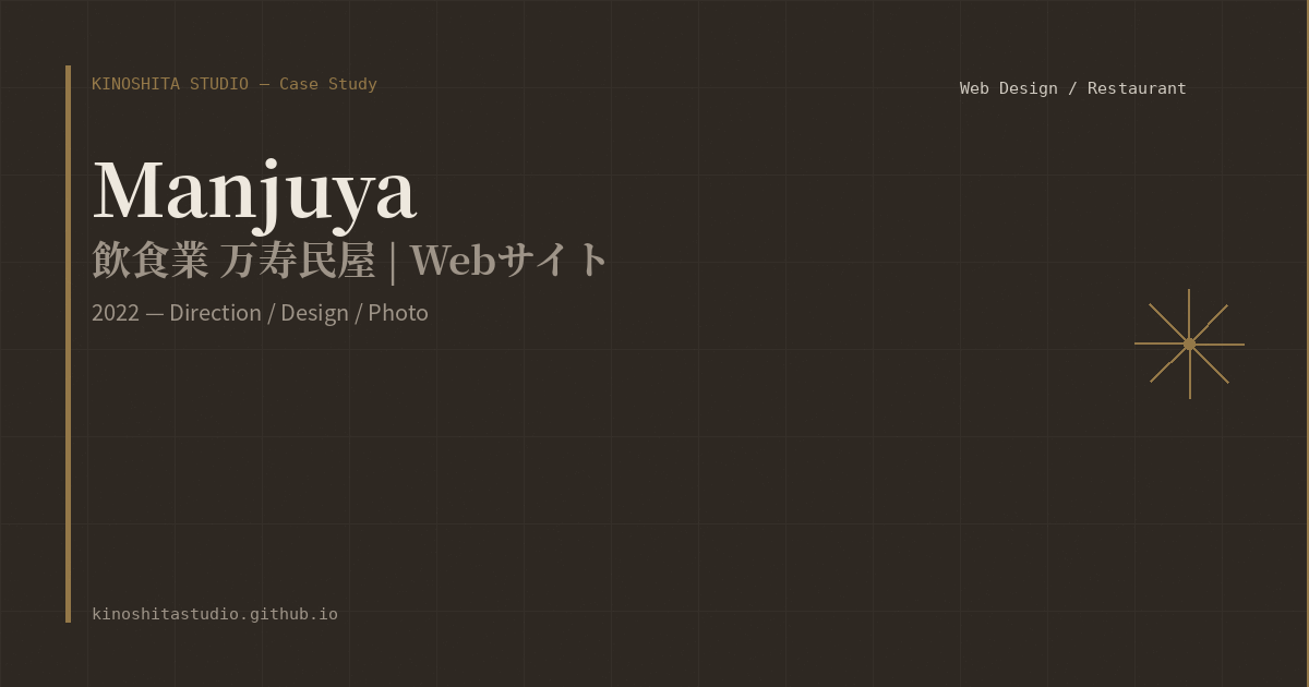 木下スタジオ 制作事例：飲食業 万寿民屋（Web Design・木下貴博 / 滋賀）